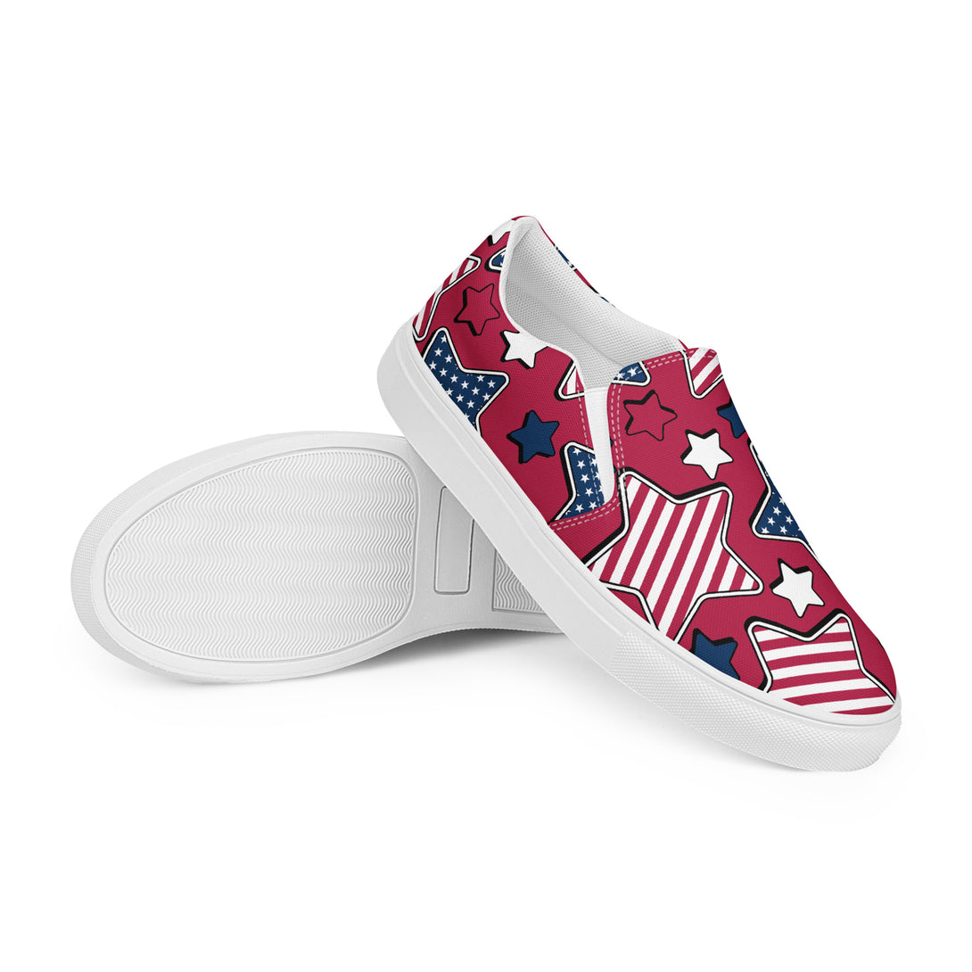 Liberty Stars Print Slip-On Canvas Shoes