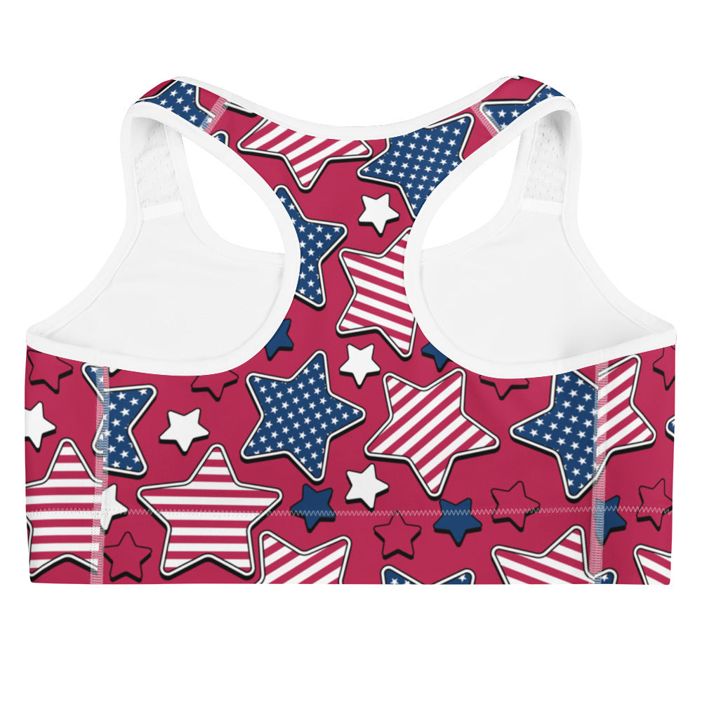 Liberty Stars Print Sports Bra