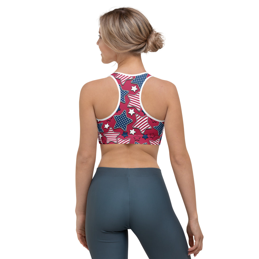 Liberty Stars Print Sports Bra