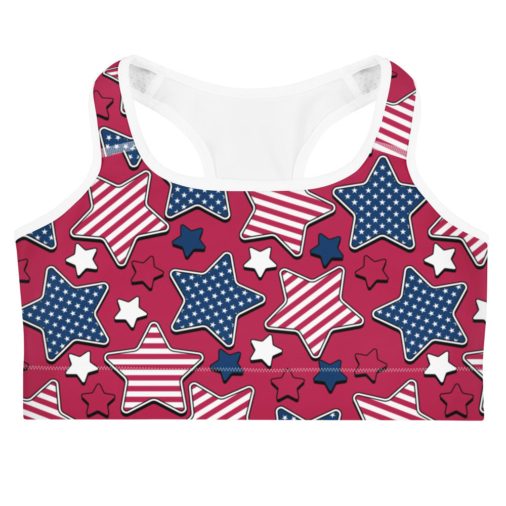 Liberty Stars Print Sports Bra