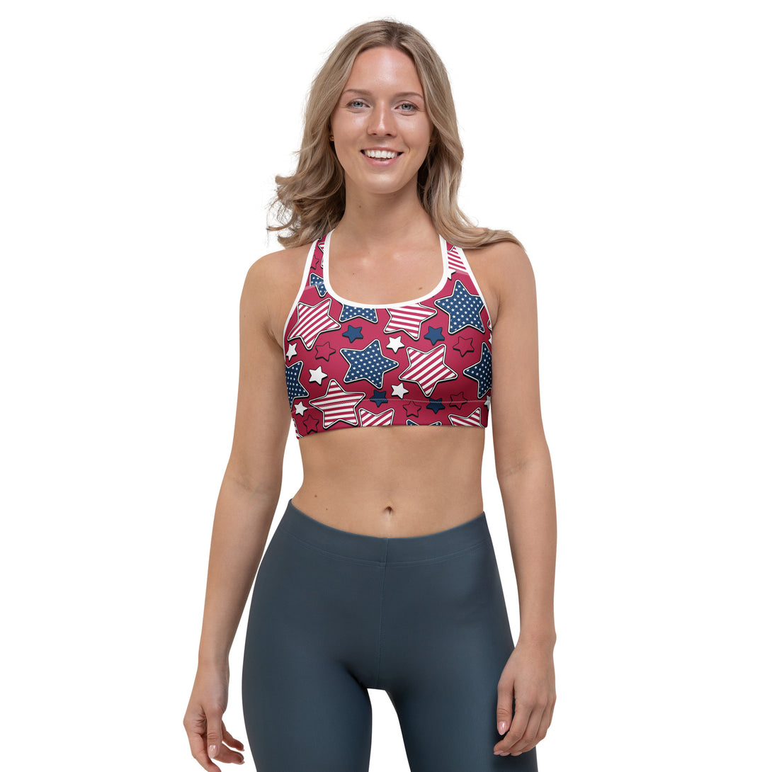 Liberty Stars Print Sports Bra