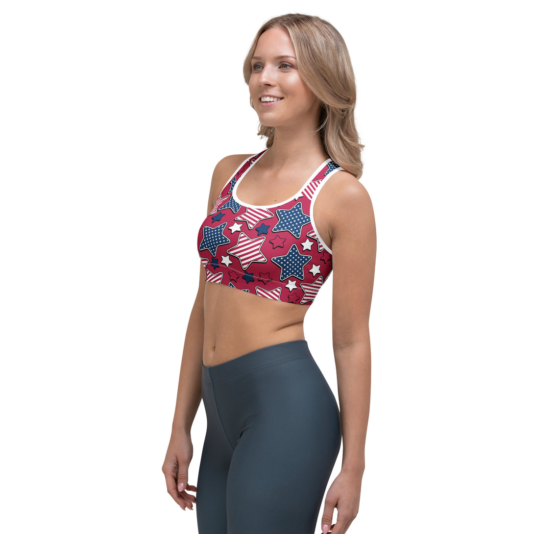 Liberty Stars Print Sports Bra
