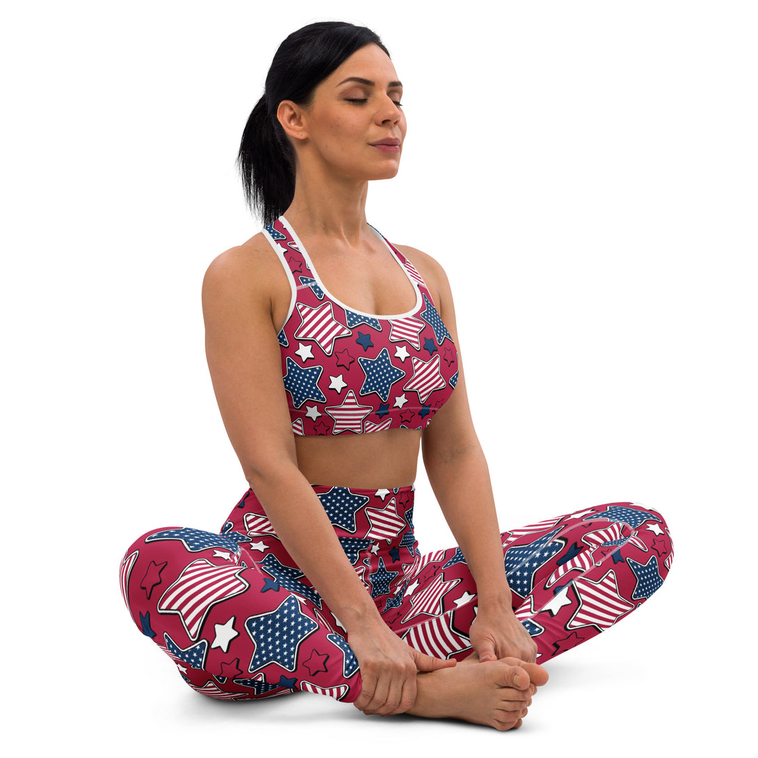 Liberty Stars Print Sports Bra