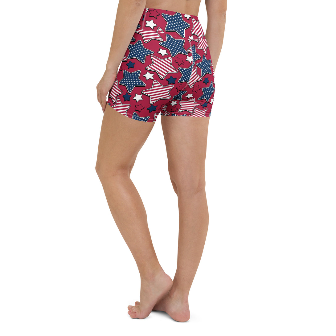 Liberty Stars Print Yoga Shorts