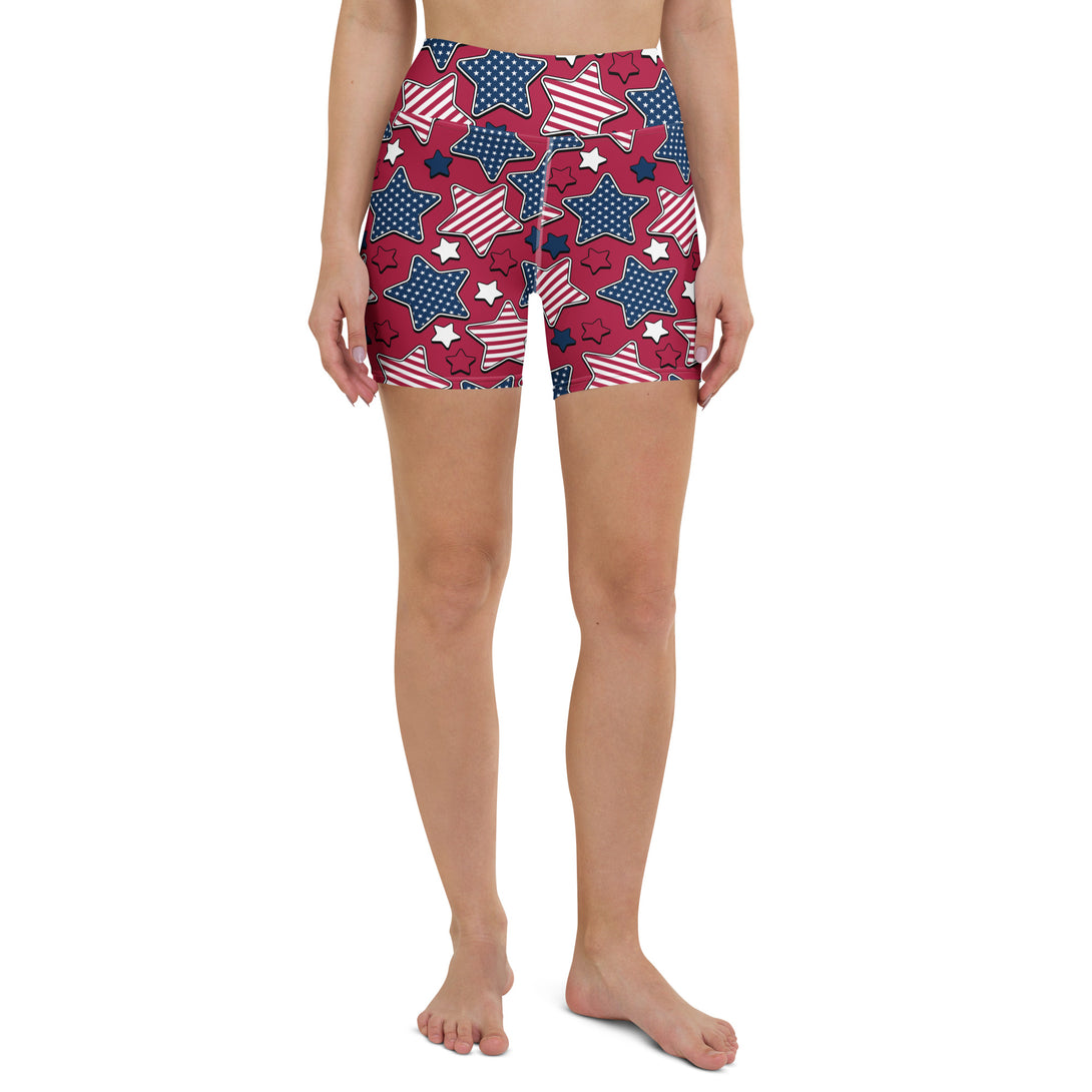 Liberty Stars Print Yoga Shorts