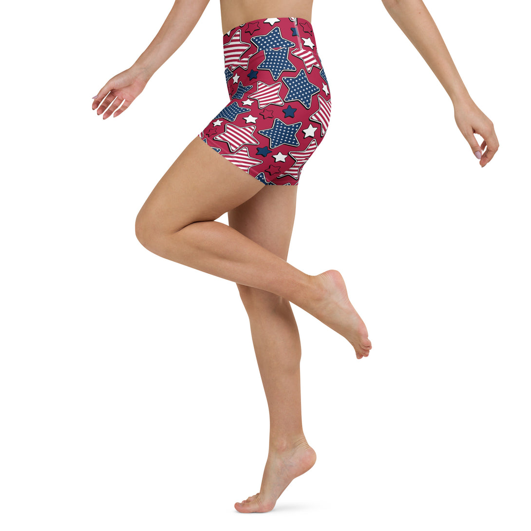 Liberty Stars Print Yoga Shorts