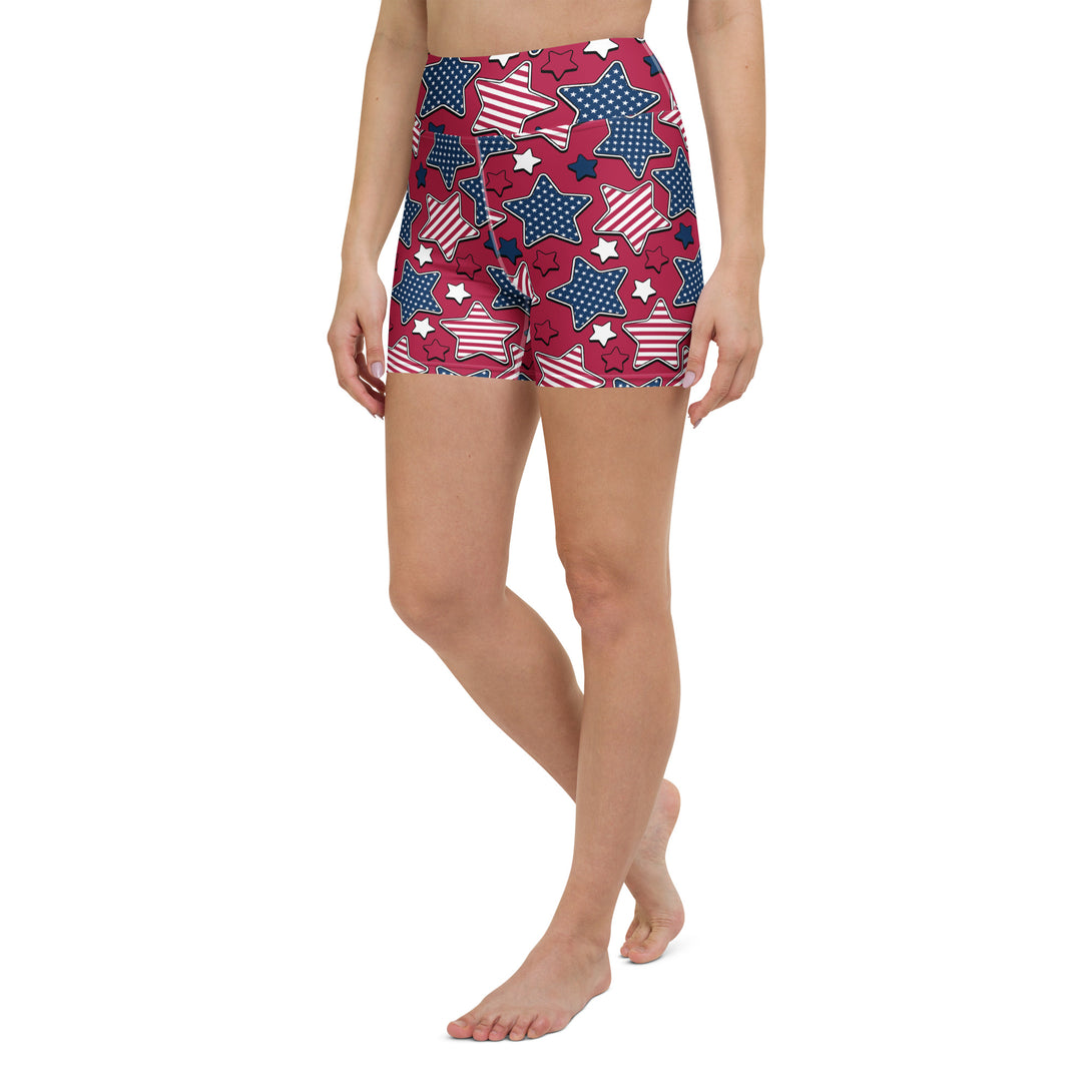 Liberty Stars Print Yoga Shorts