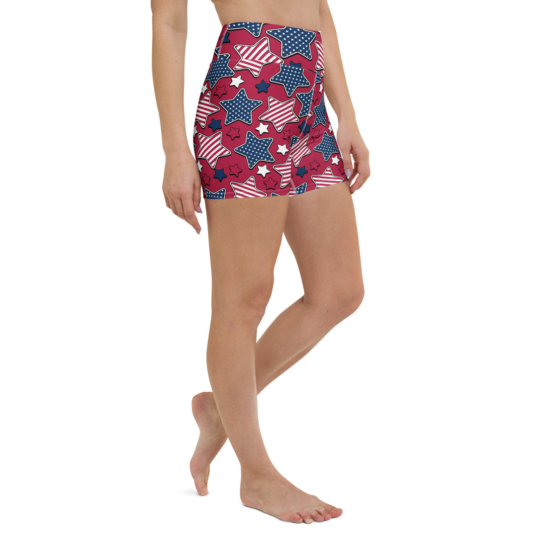 Liberty Stars Print Yoga Shorts