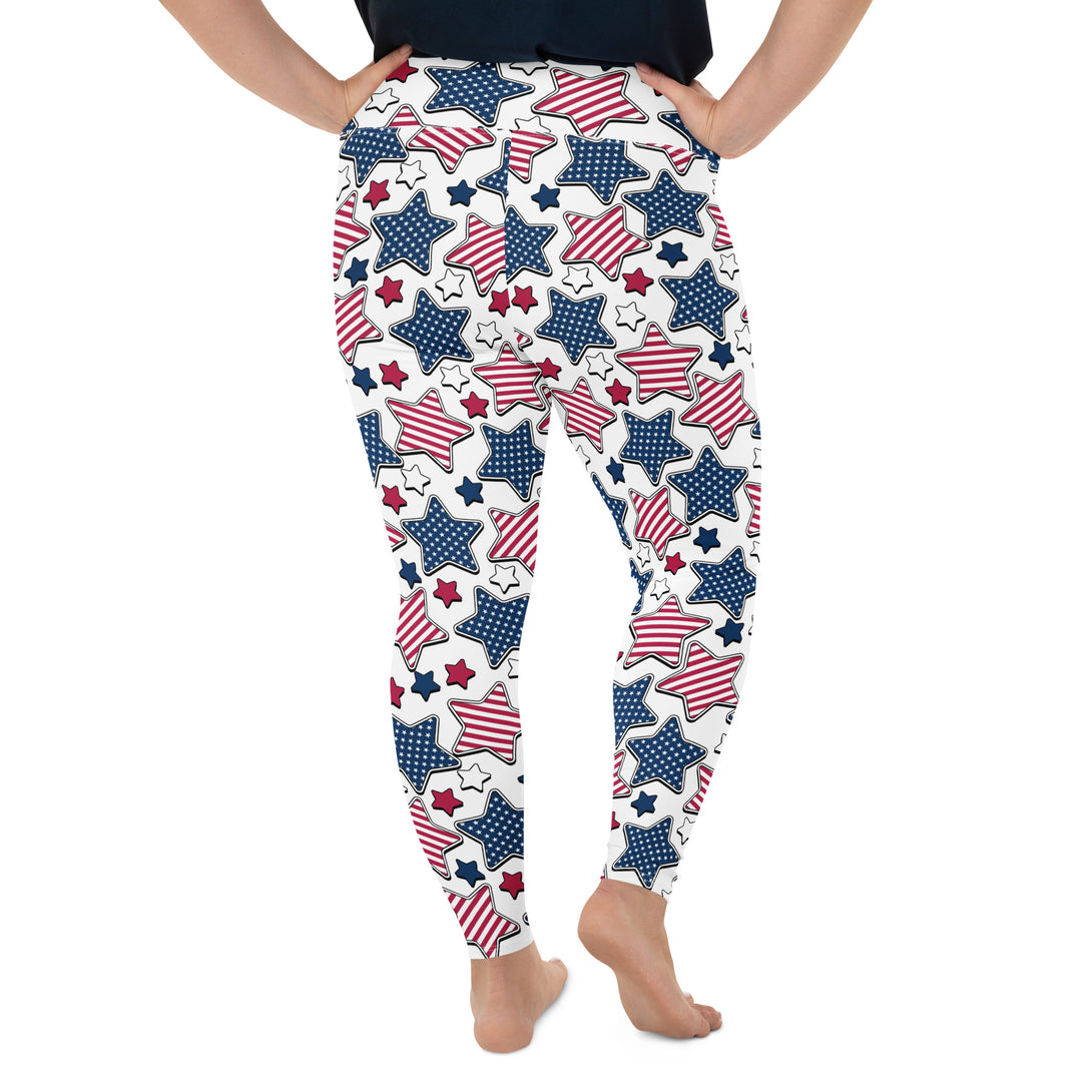 Liberty Stars Print Plus Size Leggings