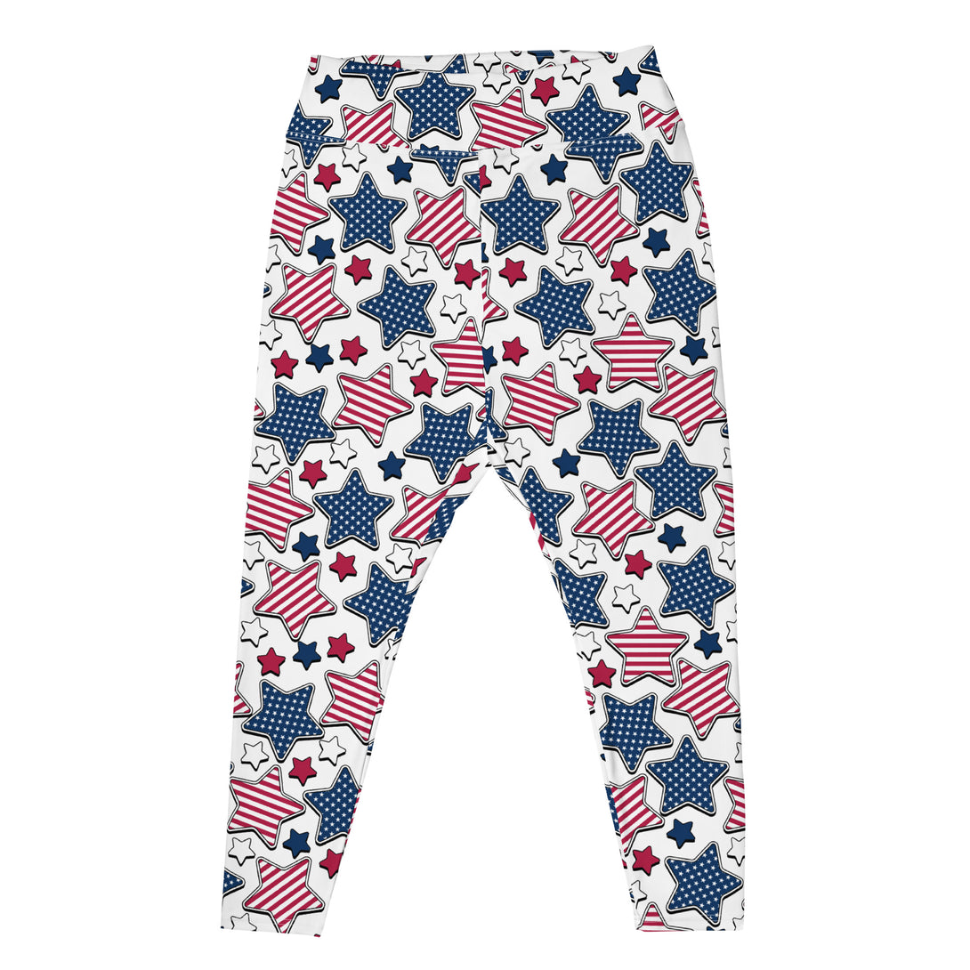 Liberty Stars Print Plus Size Leggings