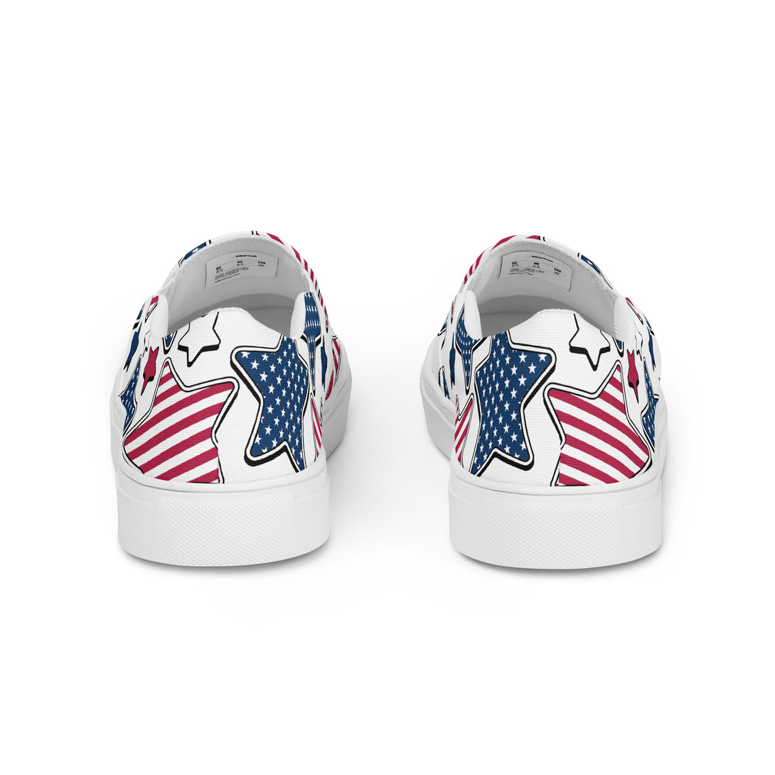 Liberty Stars Print Slip-On Canvas Shoes