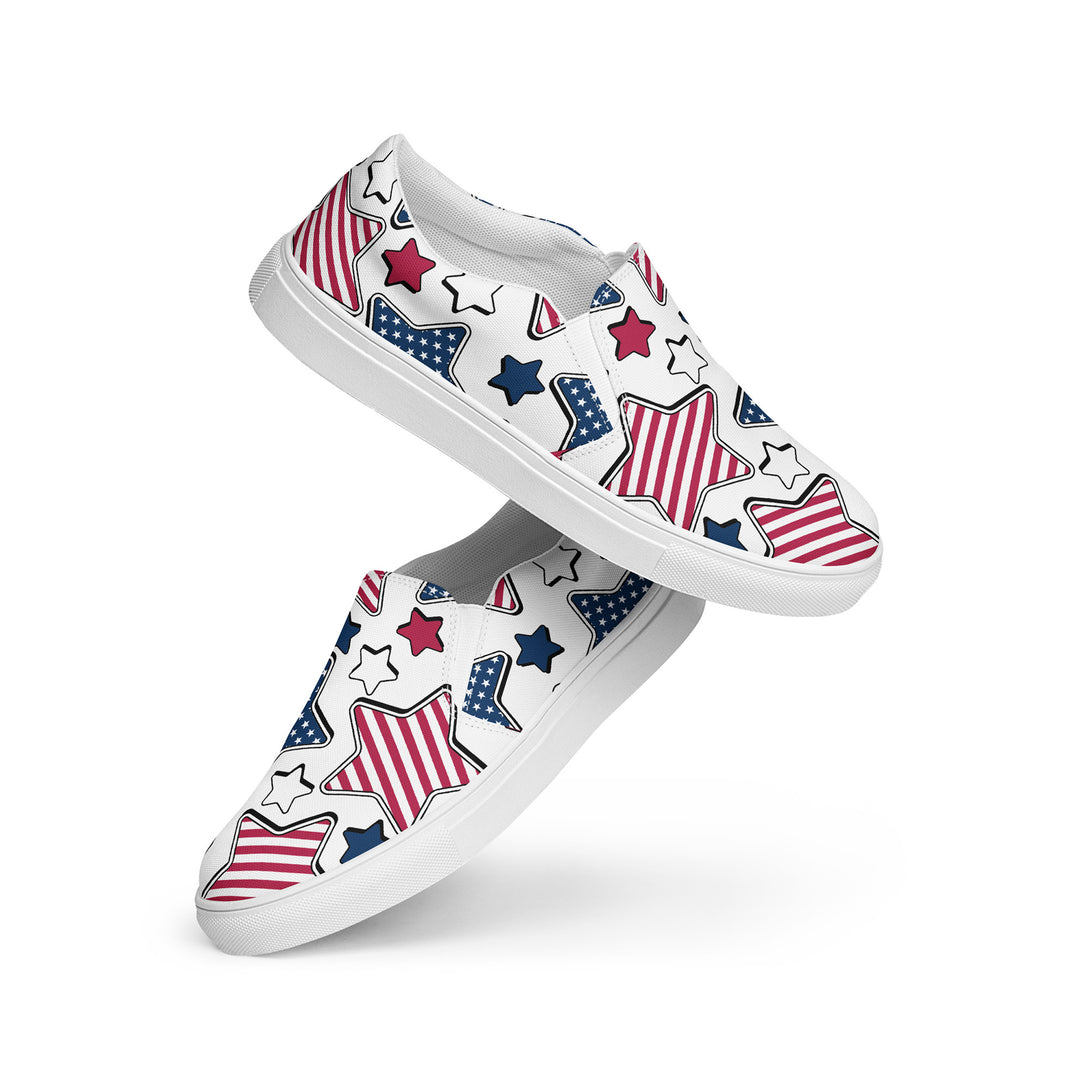 Liberty Stars Print Slip-On Canvas Shoes