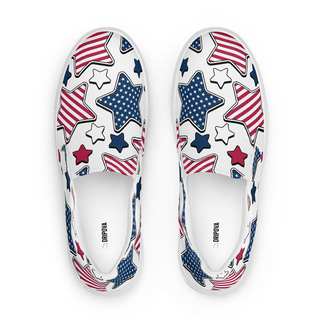 Liberty Stars Print Slip-On Canvas Shoes