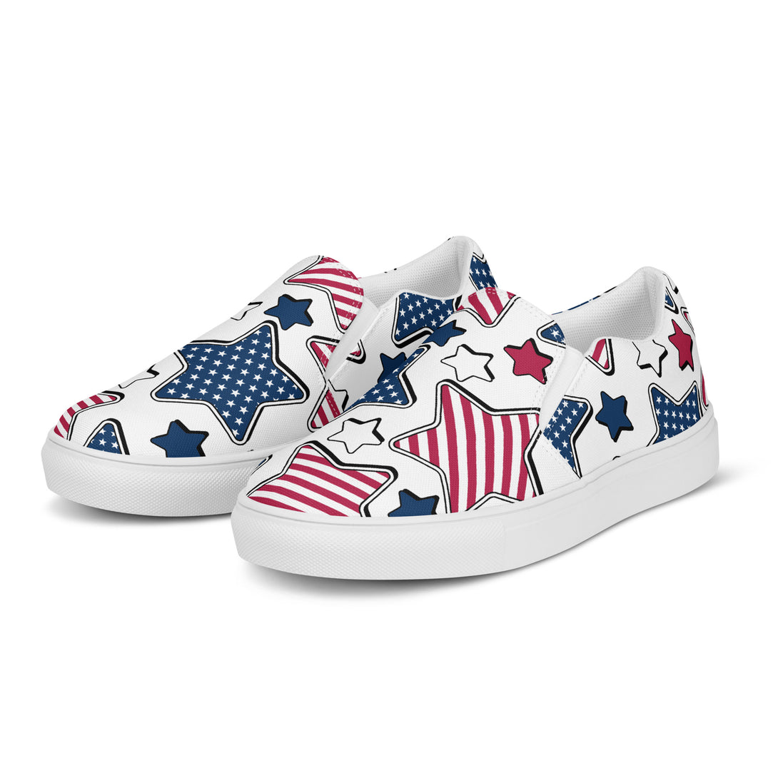 Liberty Stars Print Slip-On Canvas Shoes
