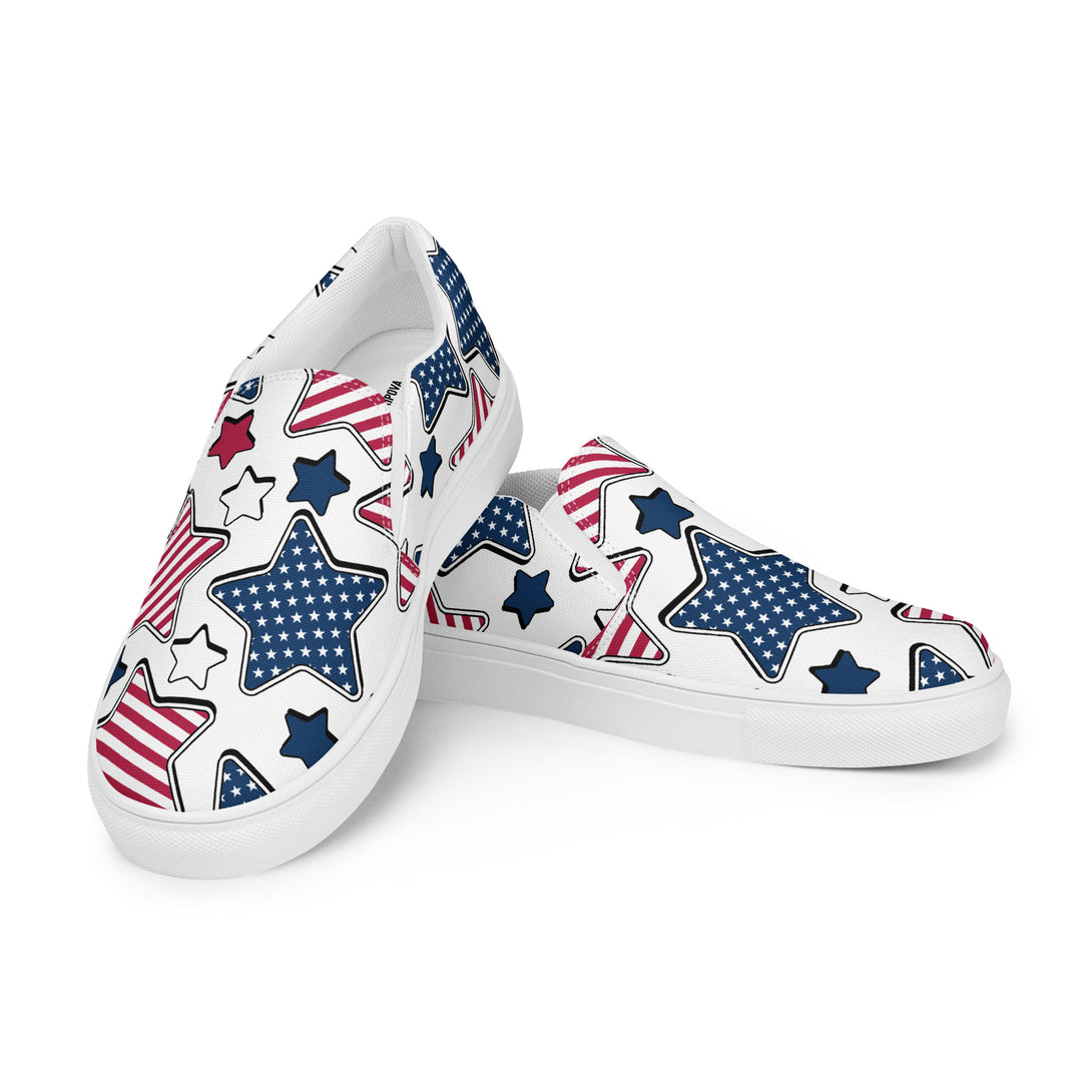 Liberty Stars Print Slip-On Canvas Shoes