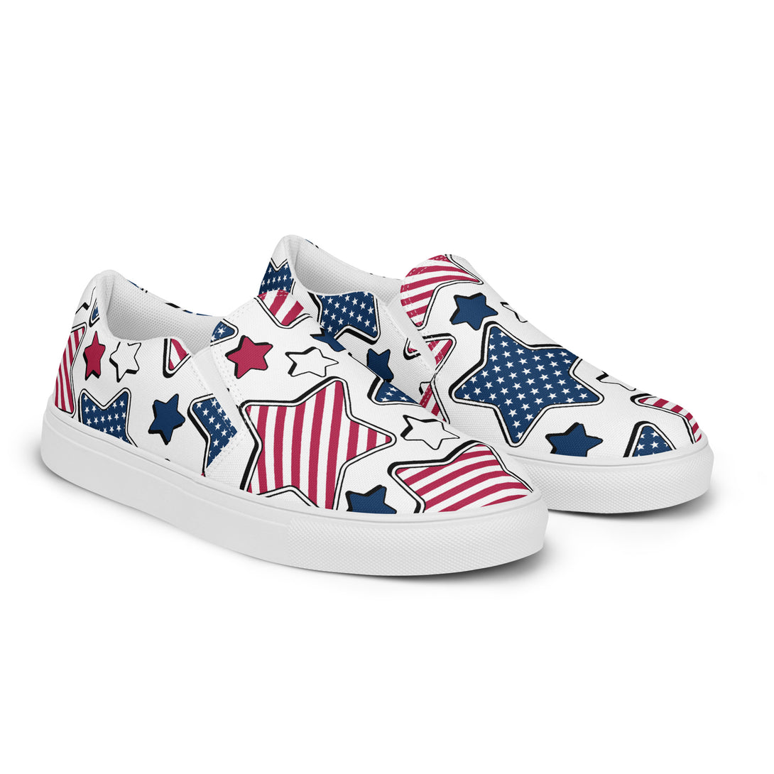 Liberty Stars Print Slip-On Canvas Shoes