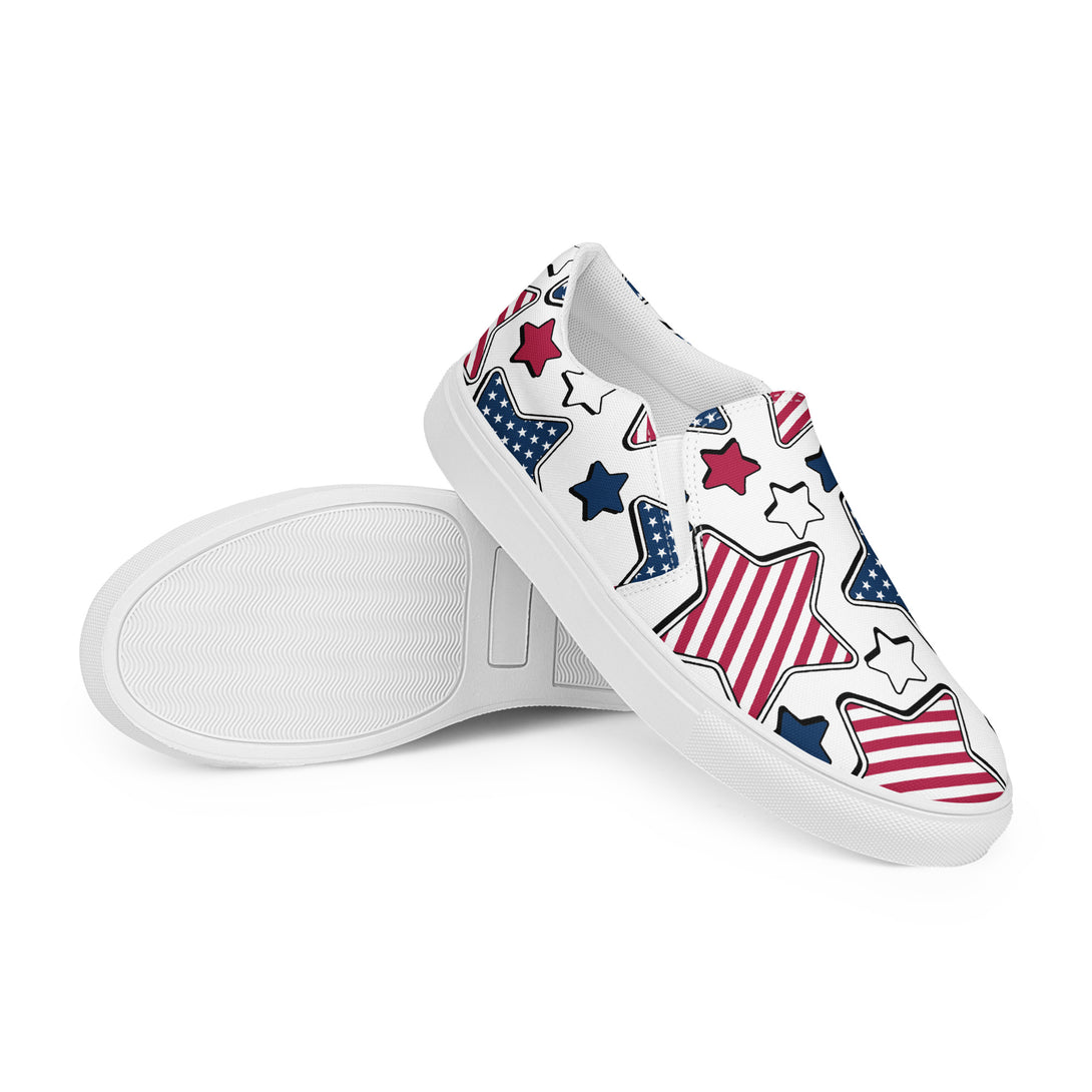 Liberty Stars Print Slip-On Canvas Shoes