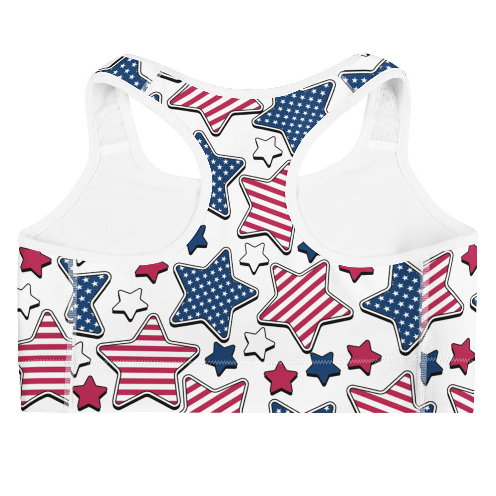 Liberty Stars Print Sports Bra