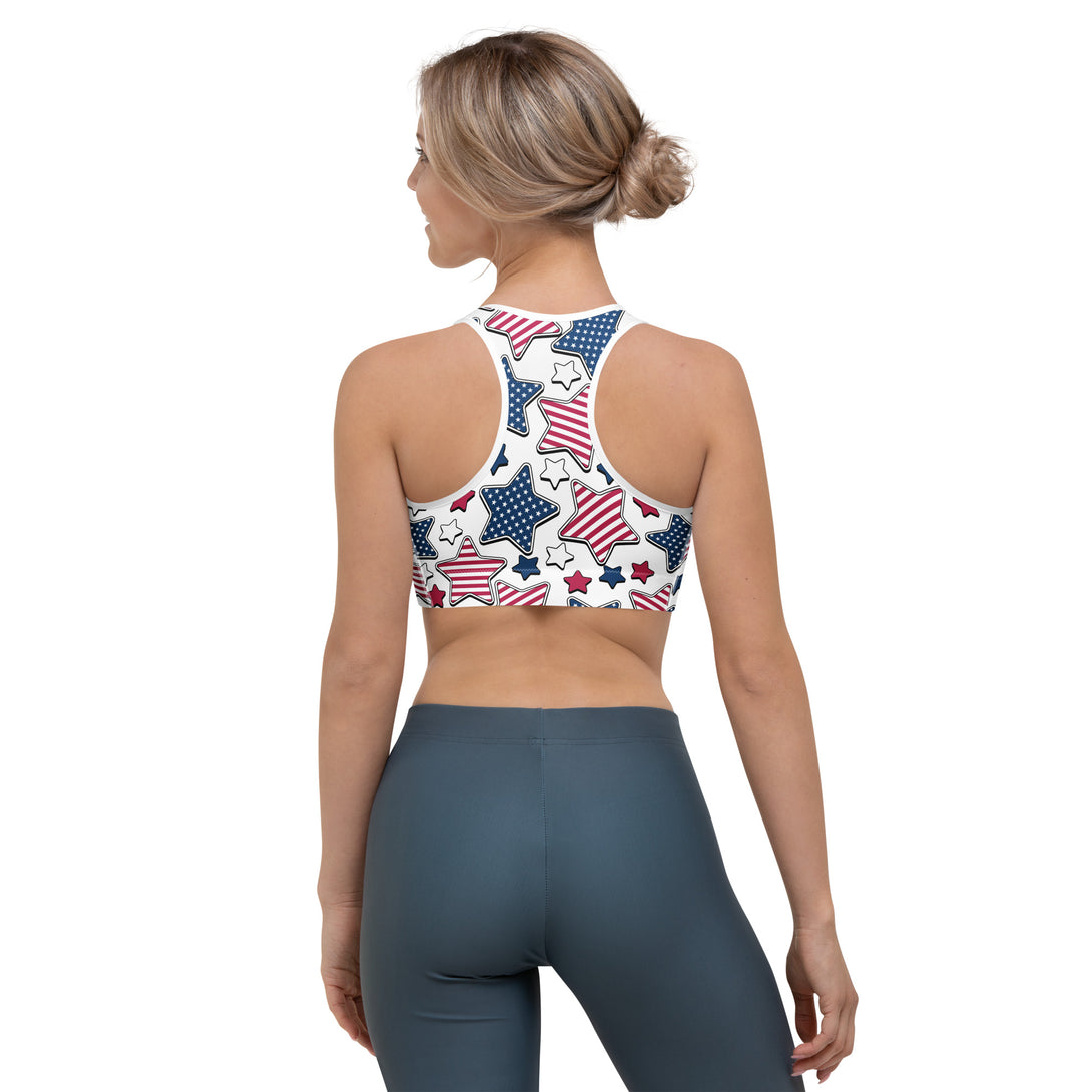 Liberty Stars Print Sports Bra