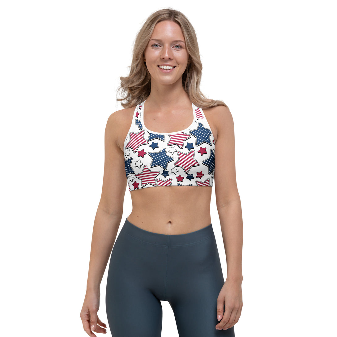 Liberty Stars Print Sports Bra