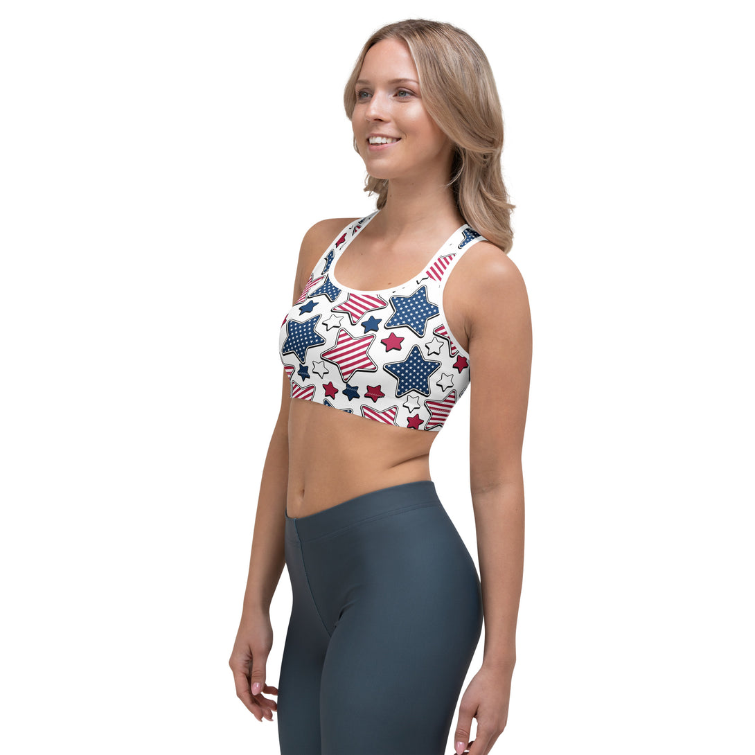 Liberty Stars Print Sports Bra