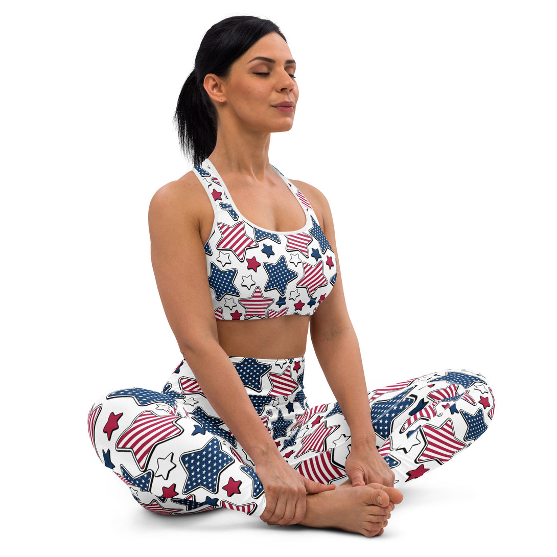 Liberty Stars Print Sports Bra