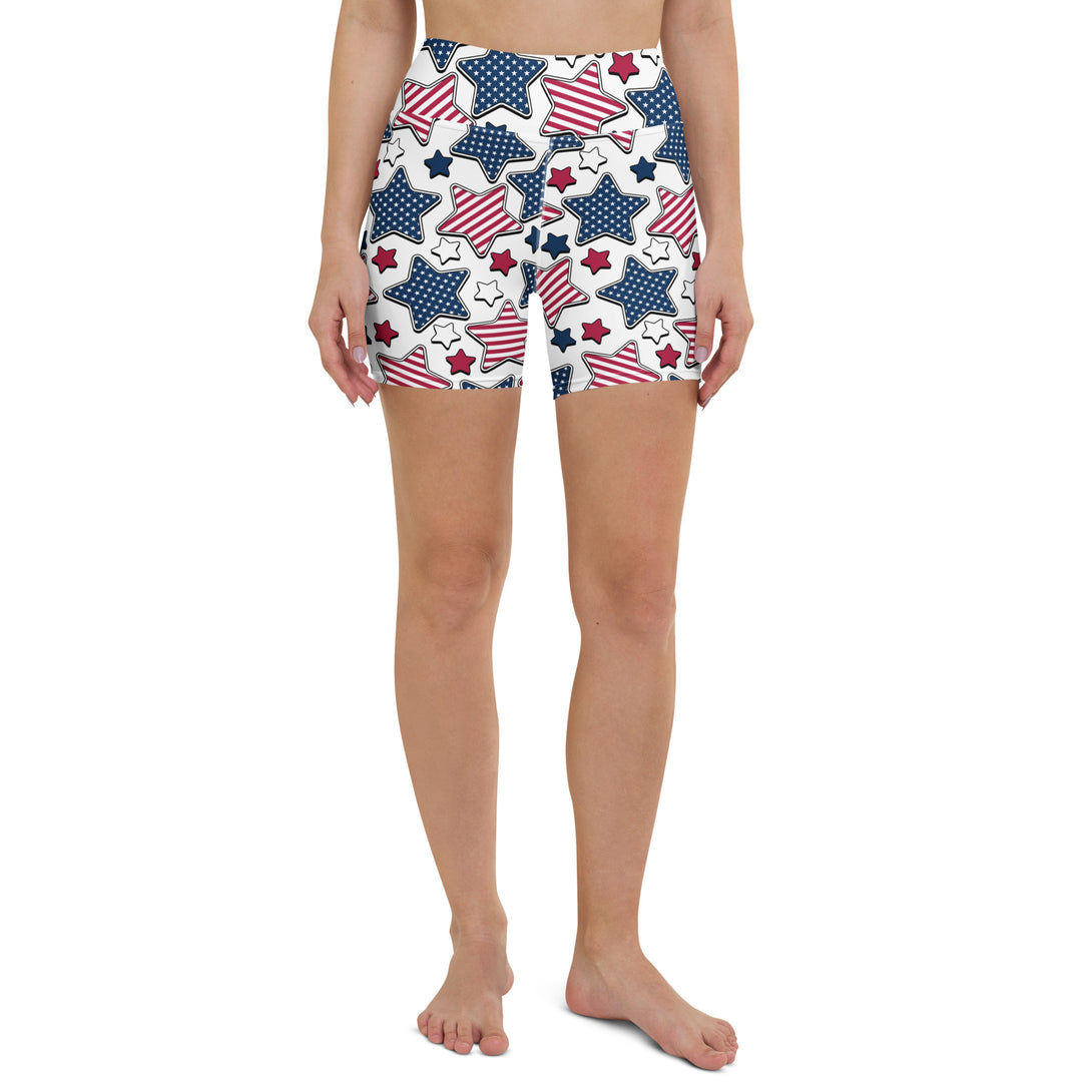 Liberty Stars Print Yoga Shorts