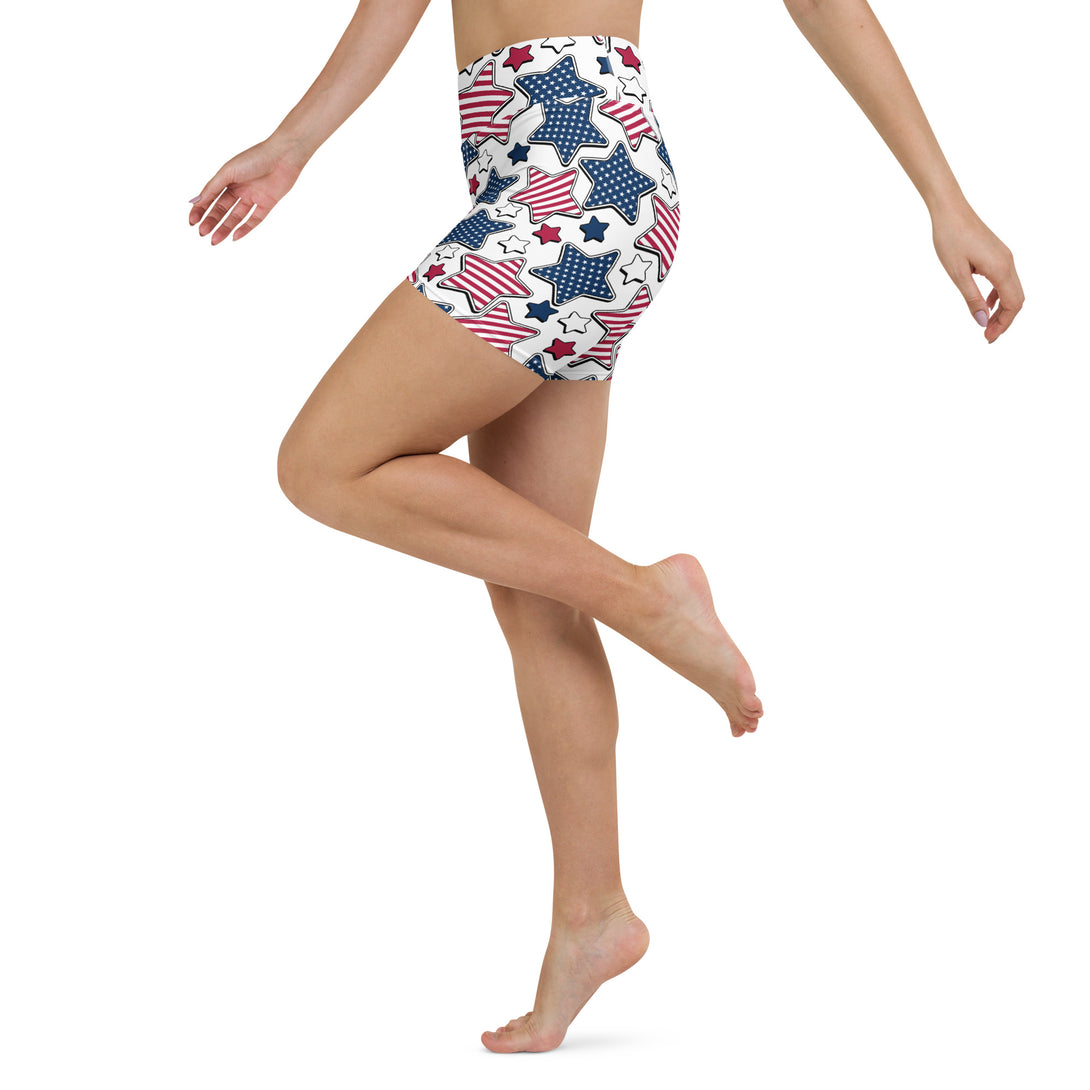 Liberty Stars Print Yoga Shorts