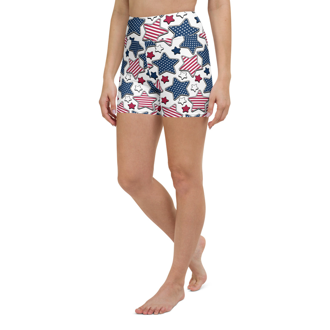 Liberty Stars Print Yoga Shorts
