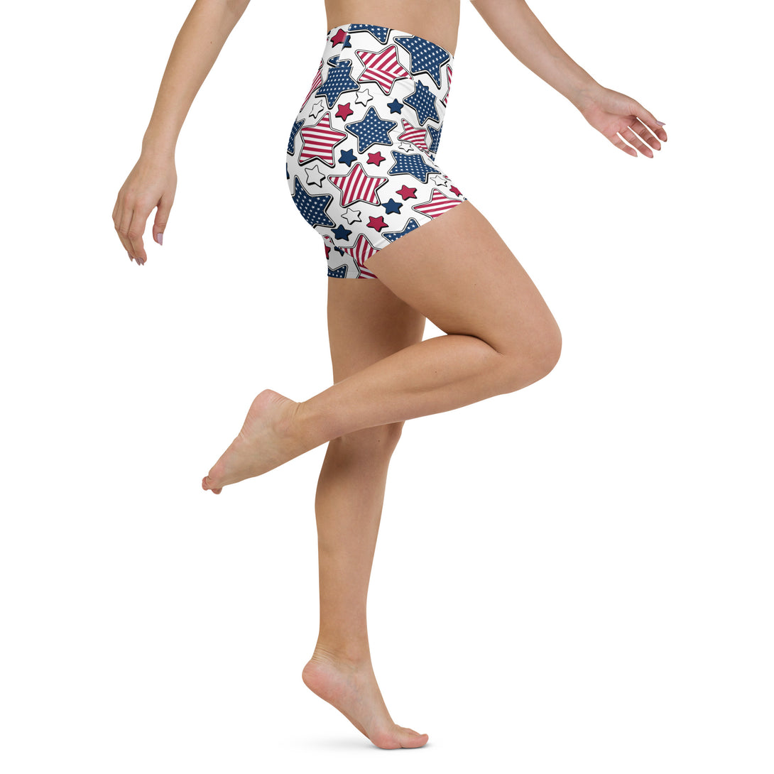 Liberty Stars Print Yoga Shorts