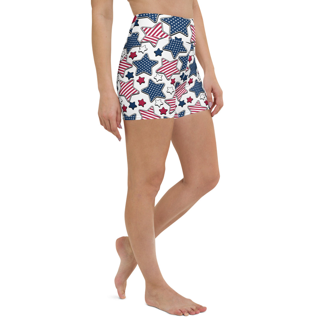 Liberty Stars Print Yoga Shorts