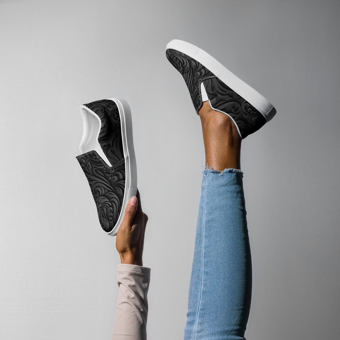Midnight Baroque Slip-On Canvas Shoes