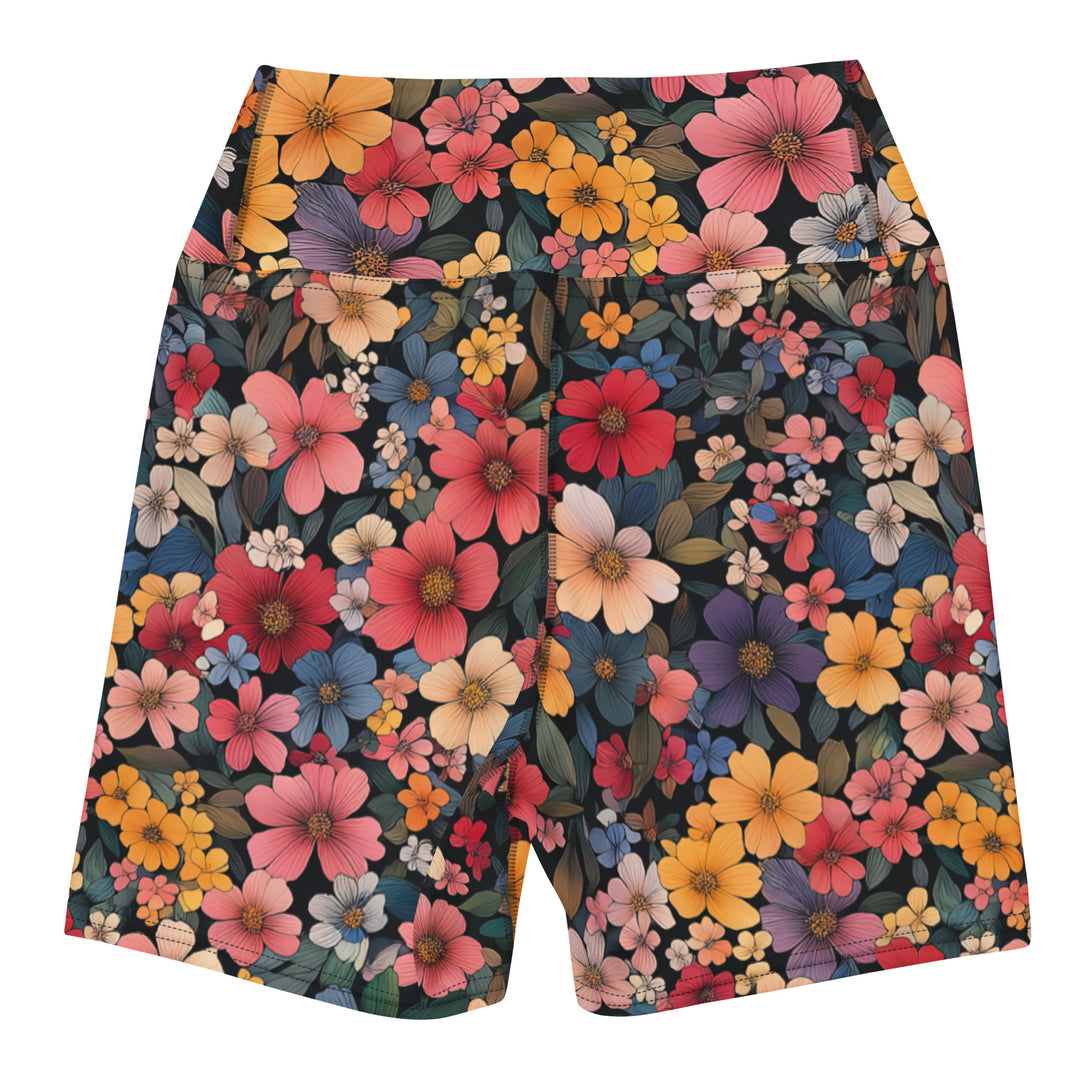 Midnight Bloom Floral Yoga Shorts