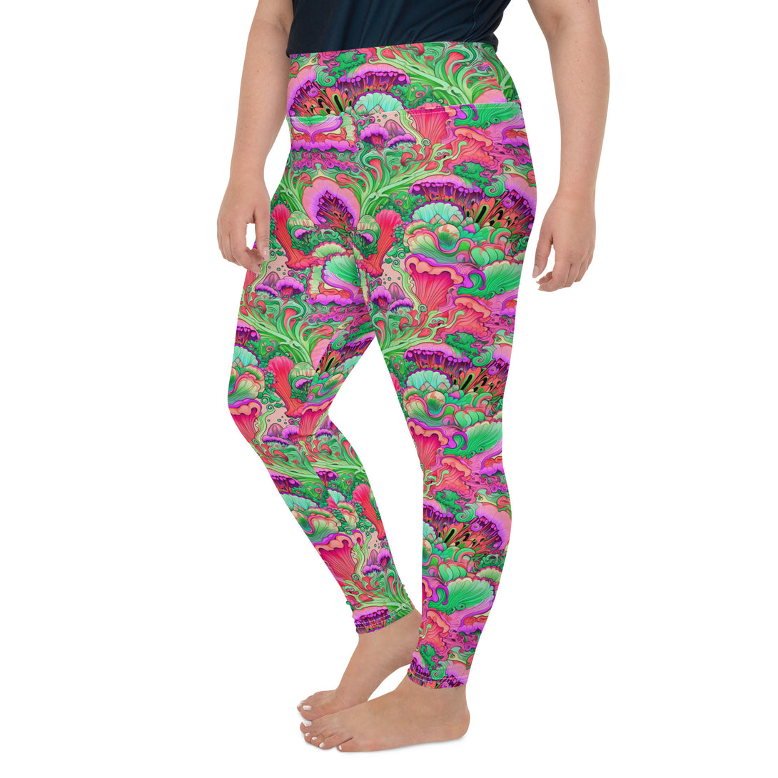 Mushroom Bloom Psychedelic Plus Size Leggings