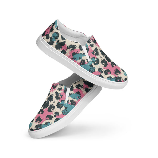 Pastel Panther Camouflage Slip-On Canvas Shoes