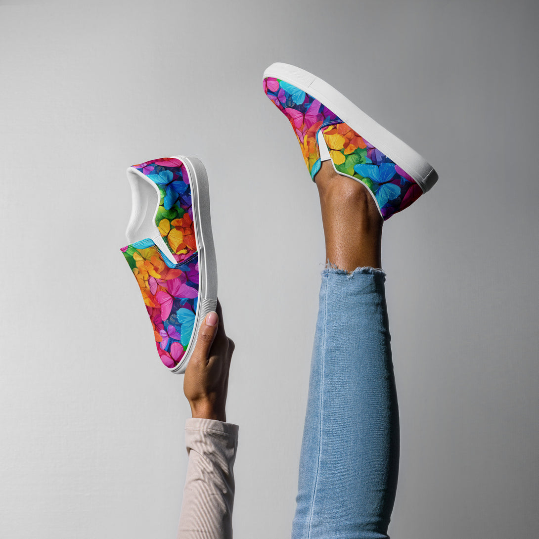Radiant Flutter Butterfly Slip-On Canvas Shoes in color by Dripova