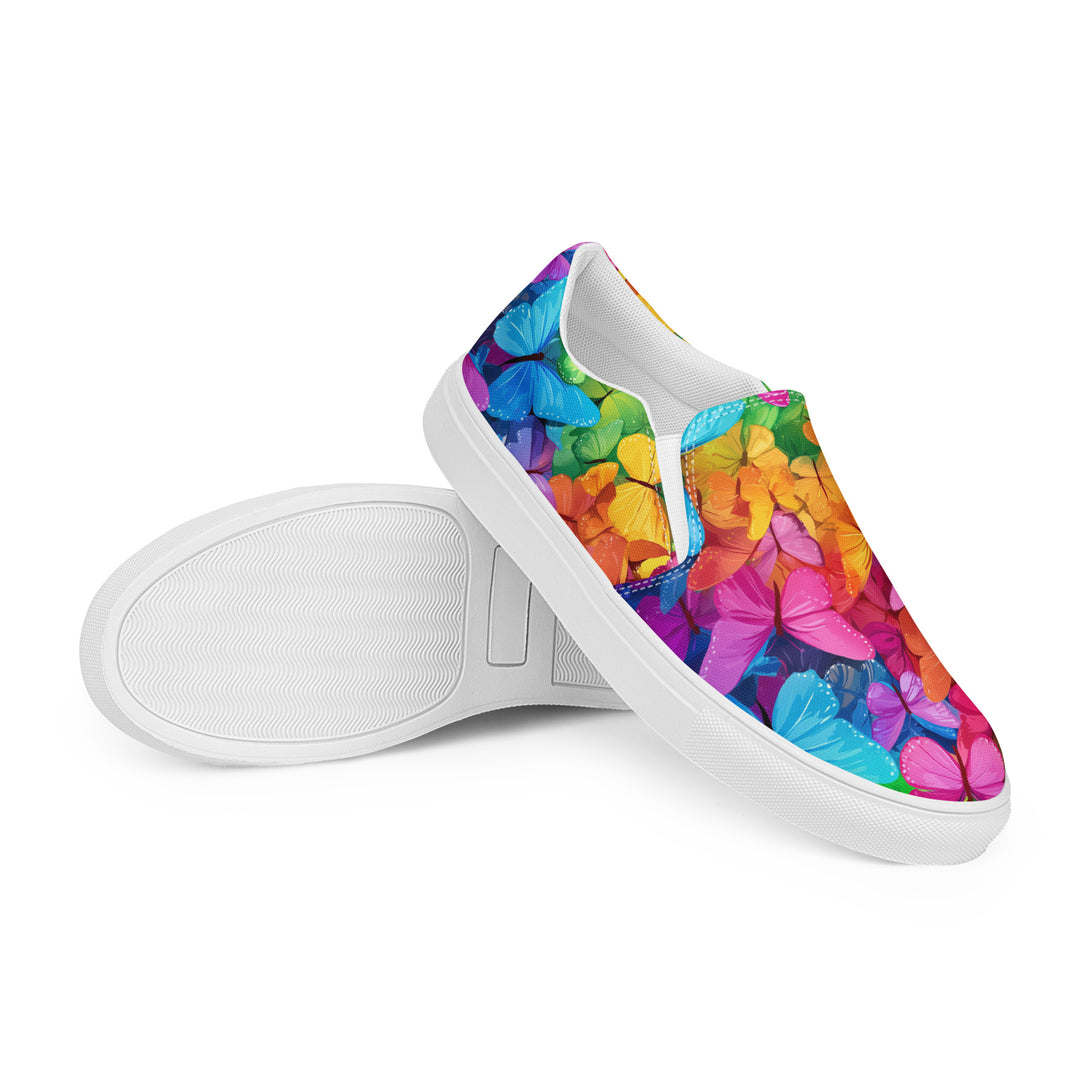 Radiant Flutter Butterfly Slip-On Canvas Shoes in color by Dripova