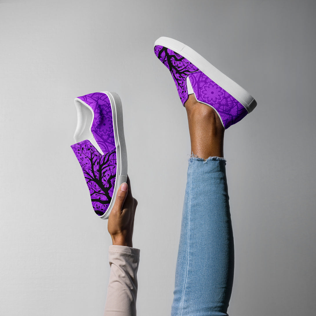 Rooted Soul Mandala Tree Slip-On Canvas Shoes