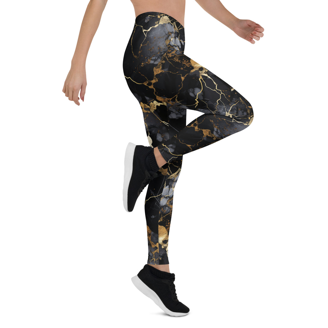 Strike Gold Marble Leggings in Gold color by Dripova