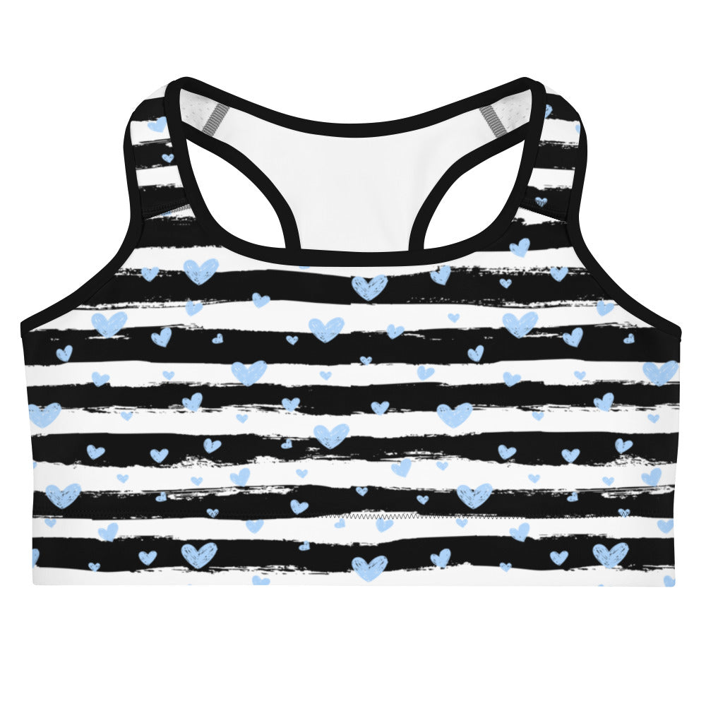 Striped Romance Sports Bra