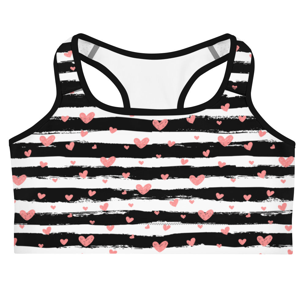 Striped Romance Sports Bra