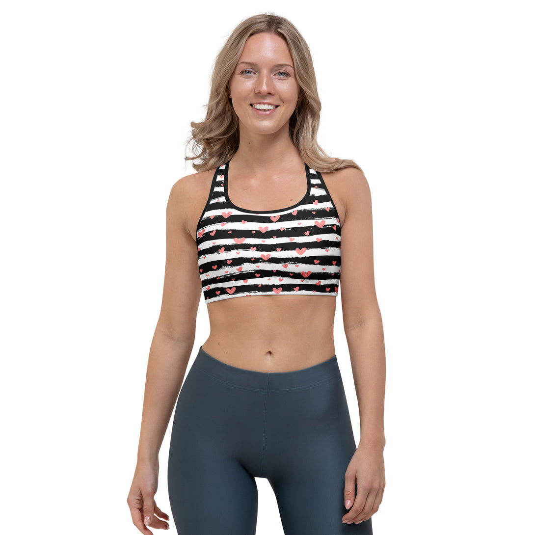 Striped Romance Sports Bra