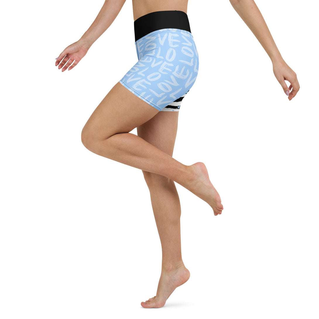 Striped Sweetheart Romance Yoga Shorts