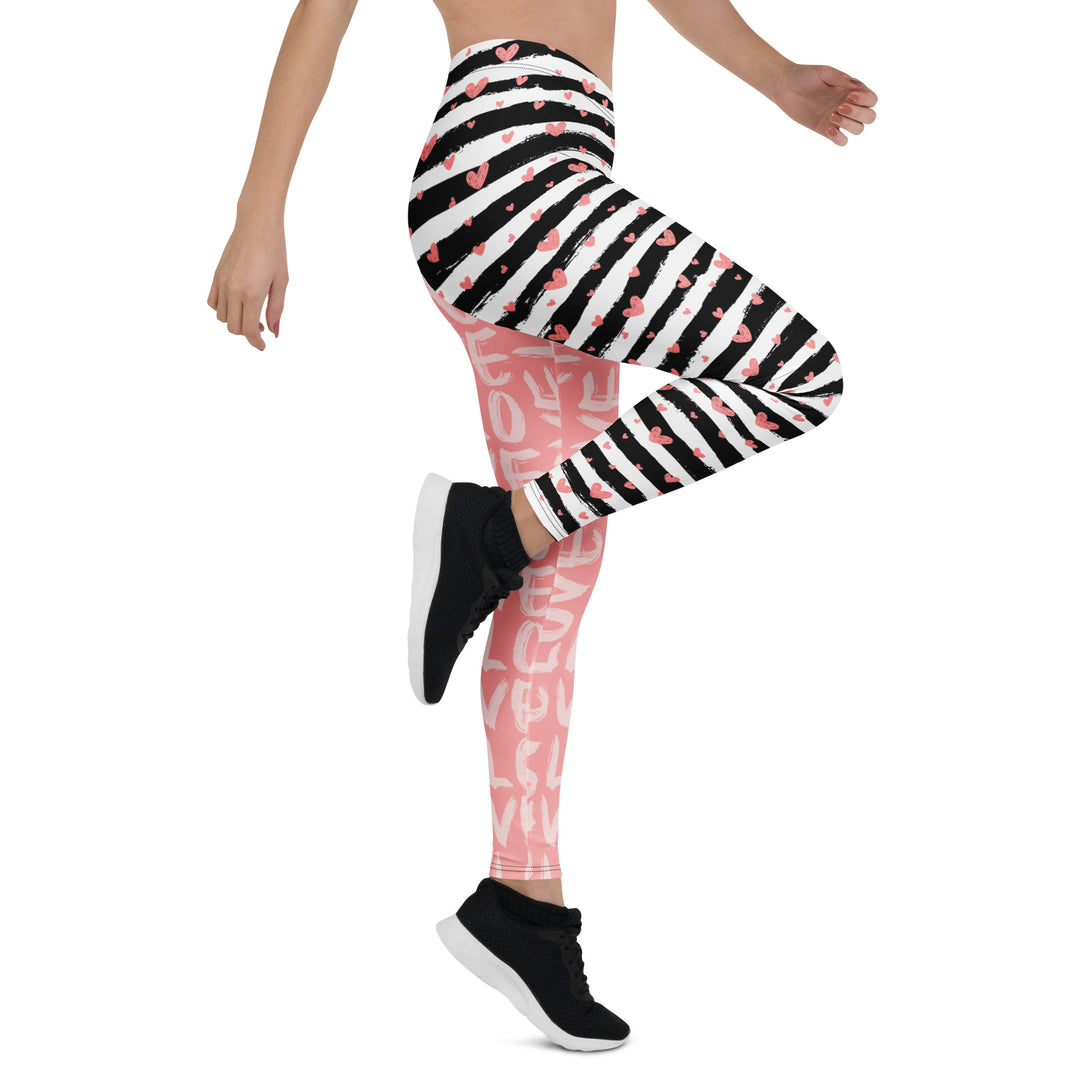 Striped Sweetheart Romance Leggings