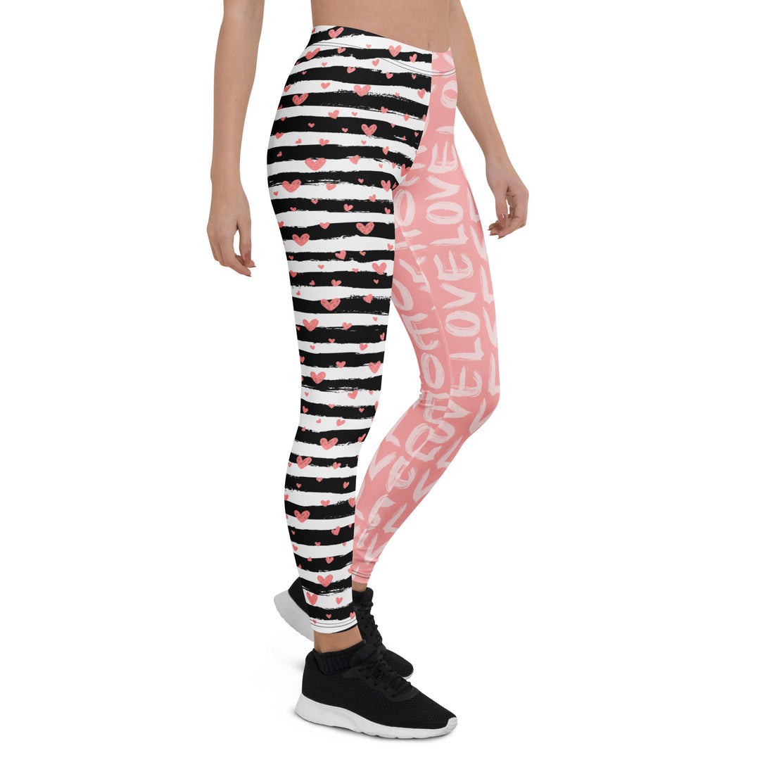 Striped Sweetheart Romance Leggings