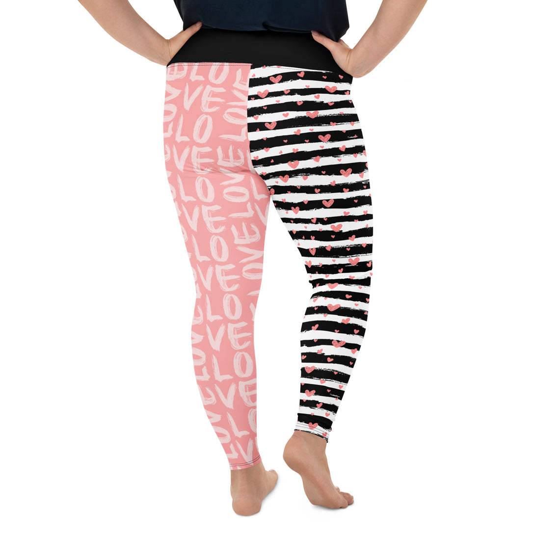 Striped Sweetheart Romance Plus Size Leggings