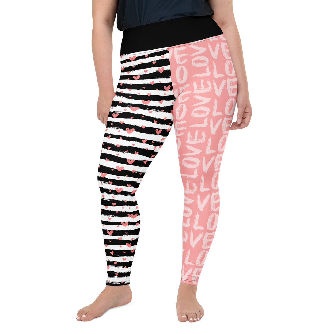 Striped Sweetheart Romance Plus Size Leggings