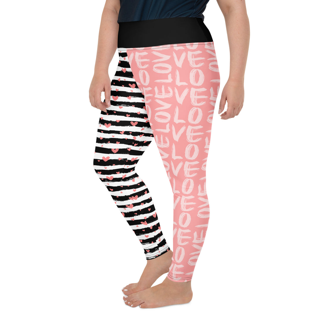 Striped Sweetheart Romance Plus Size Leggings