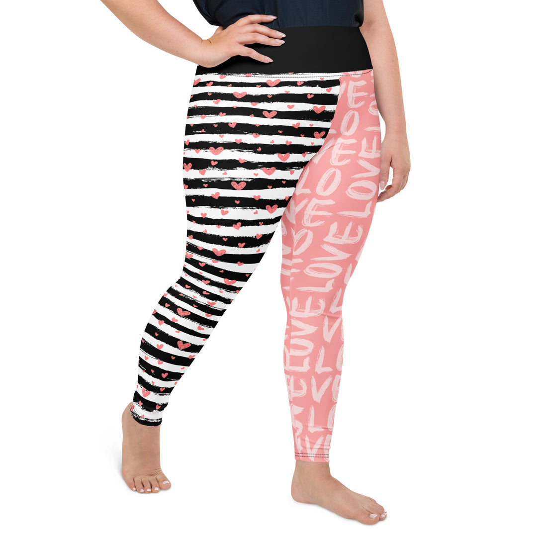 Striped Sweetheart Romance Plus Size Leggings