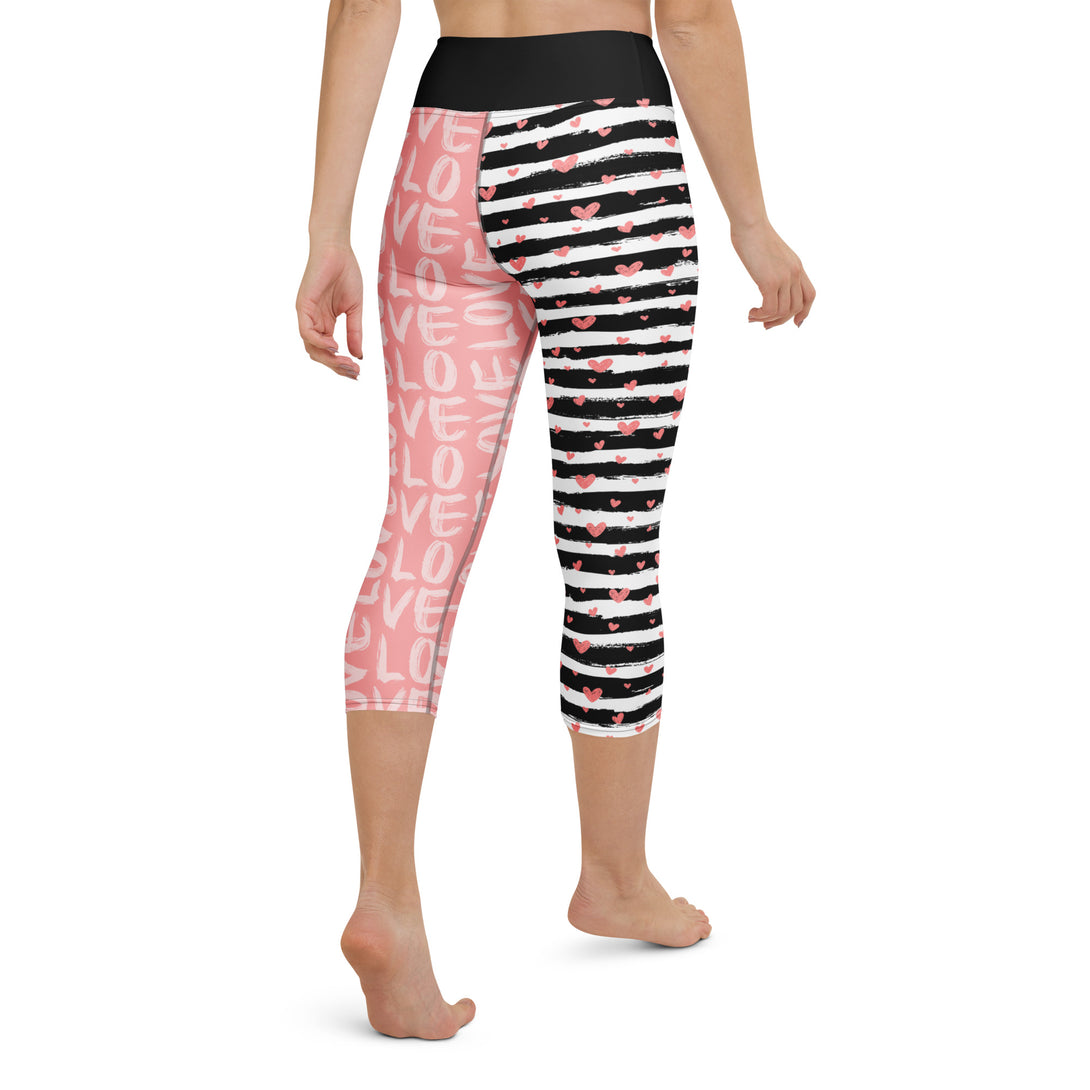 Striped Sweetheart Romance Yoga Capris